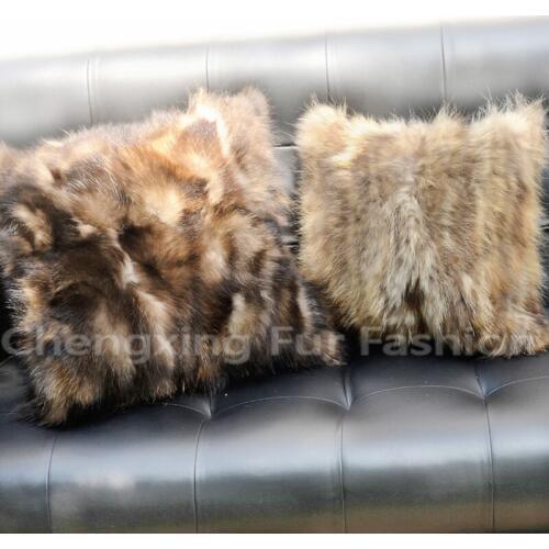 CX-D-71 50X50cm Europe Fashion Raccoon Fur Cushion Cover Wholesale