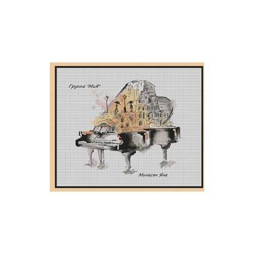 Night city melody Saxophone City Counted Cross Stitch Kit Cross stitch RS cotton with cross stitch