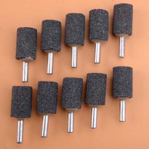 New 10Pcs/Set 1/4" 6mm Shank Mounted Grinding Stone Abrasive Wheel Fit for Drill Rotary Grinder Cylinder 20mm Polishing DIY