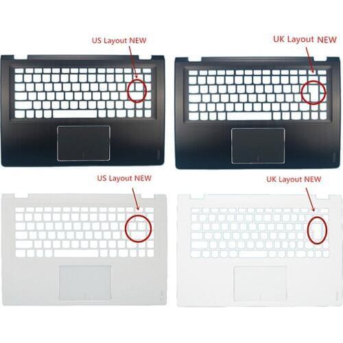 New Original laptop Palmrest For Lenovo Yoga 3 14 US UK Layout Upper Case Keyboard Bezel Cover white&Black