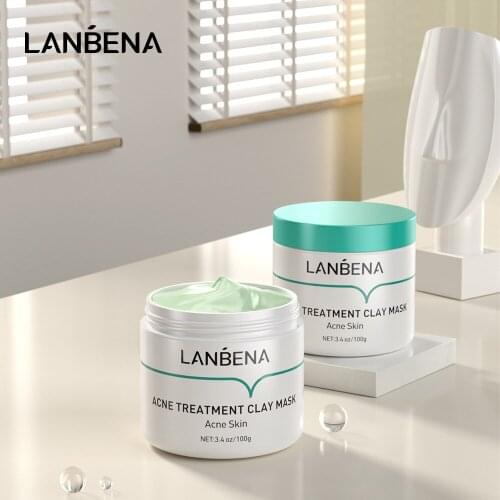 LANBENA Acne Treatment Cleansing Mask Whitening Relieve Pimples Shrinking Pores Oligopeptide Nicotinamide Oily Skin Face Care
