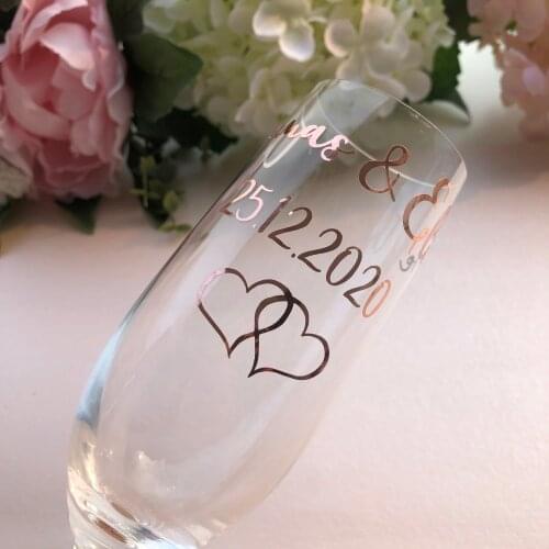 Personalized Decal Label for Wedding Party champagne flutes glasses wine glasses Stickers