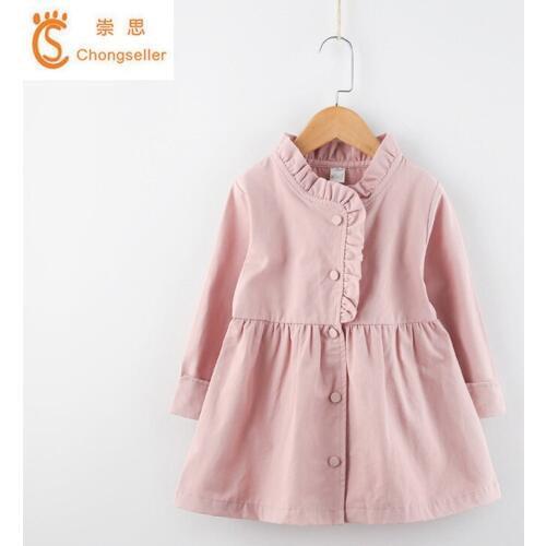 Baby Girls Trench Coat Spring 2018 Children Long Coat Kids Outerwear Jackets Teenage Girls Clothing Windbreaker For Girl