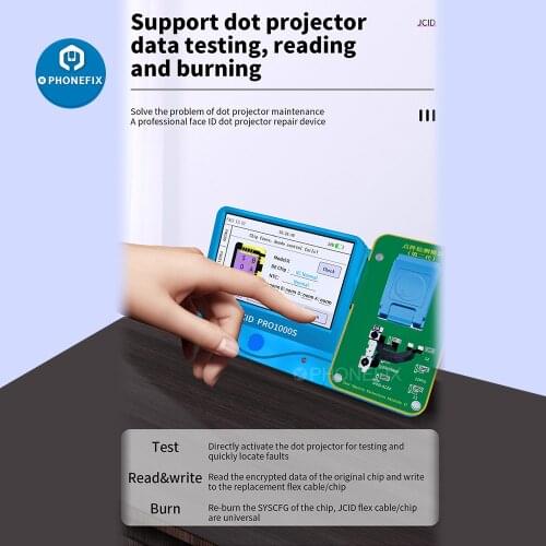 JC Pro1000S JC iface Pro Dot Matrix Detection Module Face ID Dot Projector Flex Cable Read Write Tool for iPhone 12 X-11 Pro max