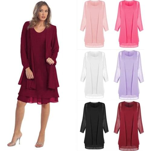 HOT SALE Mother of The Bride Dresses 2021 Chiffon Plus Size Long Sleeve Lilac Wedding Party Gown robe de soirée Vestidos