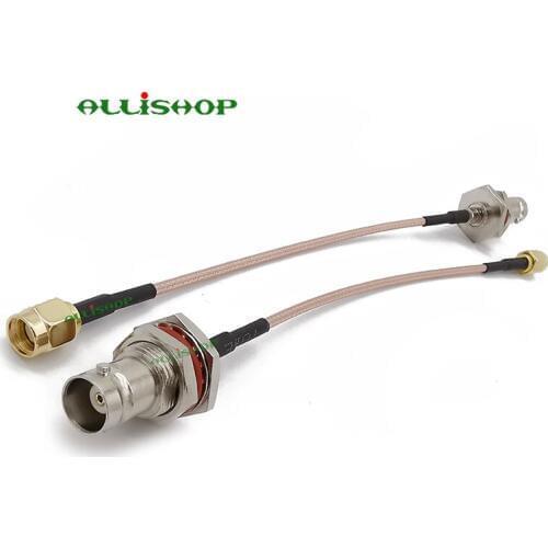 RP SMA Male to BNC Female Bulkhead RF Coax Cable Assembly BNC BNC Female nut O-ring to RP SMA Plug RG316 Coaxial Cable