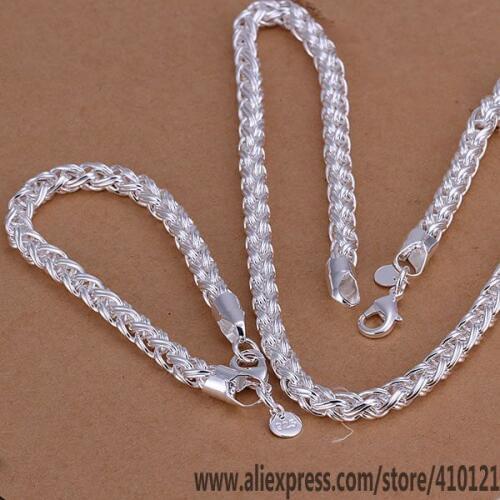 S059 Lucky Charm Silver Color Jewelry Sets For Women Fashion Jewelry Lady Accessories Fashion Twisted Ring /daqalrxa Hoyaqgfa