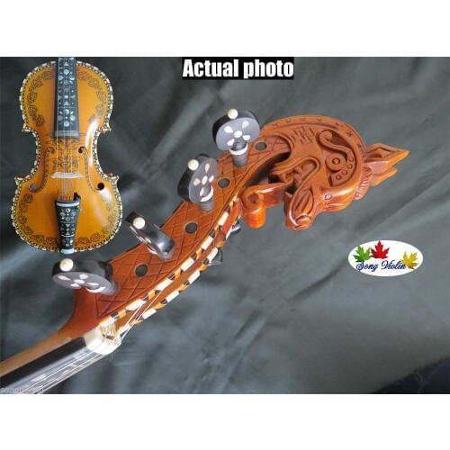 Hardanger fiddle Norwegian fiddle 4/4 violin (4*4) Best inlay and drawin