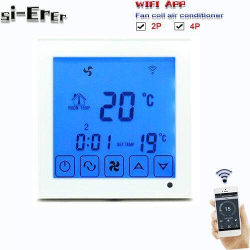2pipe 4pipe fan coil thermostat, WIFI APP air conditioner thermostat to control heating and cooling