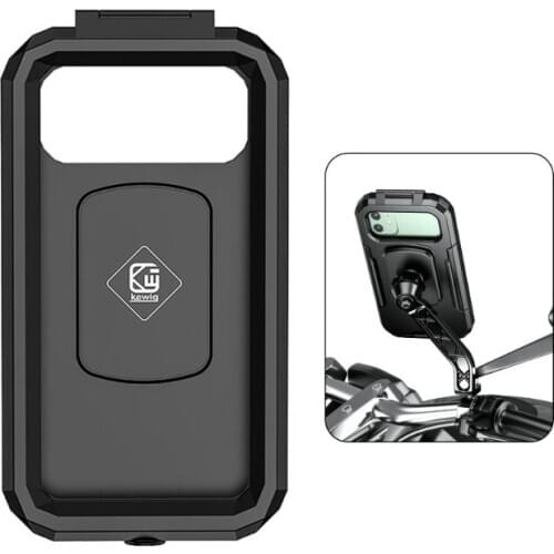 Waterproof Case Bike Motorcycle Handlebar Rear View Mirror 3 to 6.8" Cellphone Mount Bag Motorbike Scooter Phone Stand