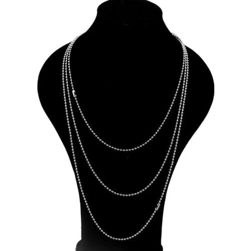 WOWTIGER Fashion stainless steel Beads Chain Punk Extra long Mens Necklaces for gifts and women accessories wholesale