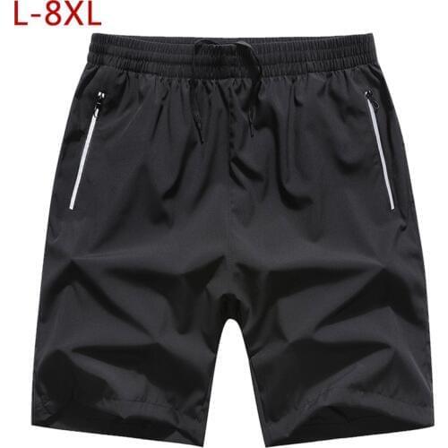 L-8XL 2019 New Men Casual Loose Shorts Fashion Bodybuilding Bermuda Shorts Elastic Jogger Short Trousers Beach Knee Length CYL09