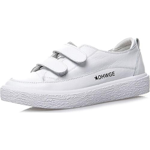 TaoBo Magic Sticker Womens Flat Shoes New Leather Casual Shoes Womens Flat Bottom Womens Casual Shoes Thick Heel Shoes