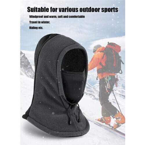 Winter Warm Fleece Balaclava Hat Double Layer Warm Cycling Cap Windproof Skiing Fishing Running Outside Sports Caps hat