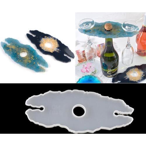 1PC DIY Irregular Red Wine Shelf Cup Pad Molds Wine Rack Silicone Mold For Uv Resin Home Decoratin Art Resin Mould