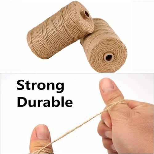 100Meters Vintage Wedding Jute Rope Cord String DIY Thread Twine Natural Jute Burlap Ribbon Crafts Sewing Hemp Party Decoration