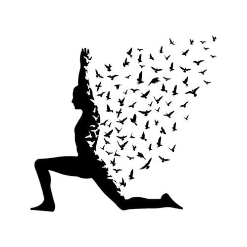 20CM*18.8CM Yoga Birds Funny Vinyl Decor Car Sticker Decal Graphical Black/Silver