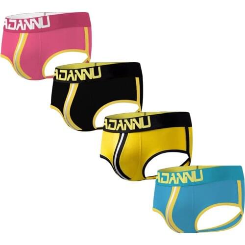 4PCS Thongs Men Jockstraps Gay Underwear Low Rise Breathable Penis Pouch Men Open Butt Thong G-String Lingerie Man Underpants