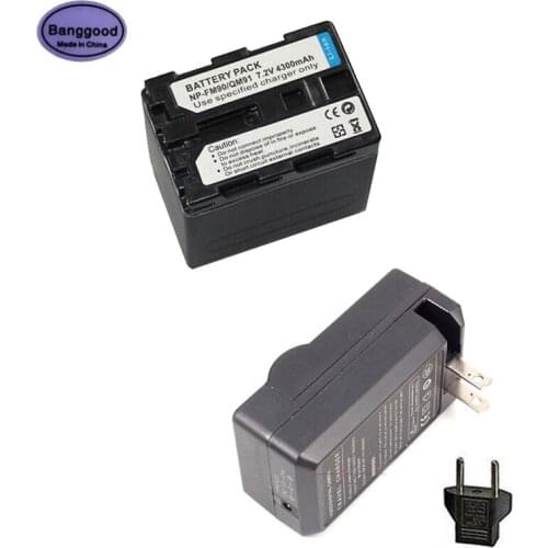7.2V 4300mAh NP-FM90 NP-QM91 Camera Battery + AC Charger for Sony NP-QM70 NP-QM71D NP-FM50 NP-FM30 NP-FM70 NP-FM71 DCR-TRV20