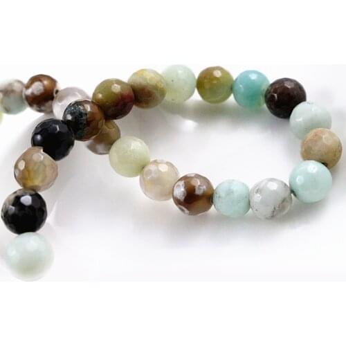 8mm 45pcs/string Natural Amazonite stone beads Forest Loose Cut surface beads For jewelry making Wholesale and Retail-M7-06