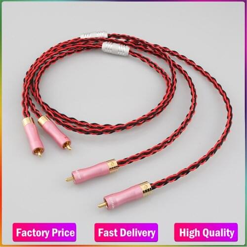 High Fidelity Audiocrast 6AG Silver Plated Audiophile 2RCA Male to 2RCA Male Stereo Audio Cables HIFI
