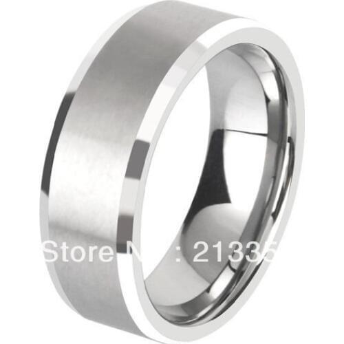 FREE SHIPPING!USA WHOLESALES CHEAP PRICE BRAZIL RUSSIA CANADA UK HOT SELLING 8MM SATIN BEVELED MENS BRIDAL TUNGSTEN WEDDING RING