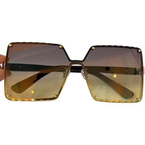 Big Frame Square Sunglasses Women Gradient Fashion Brand Women Sun Glasses UV400 With Box