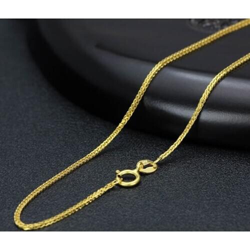 Pure yellow Gold Necklace Craved Big Wheat Link Chain Necklace 1 pieces4 Color 1.5-2.1g A01