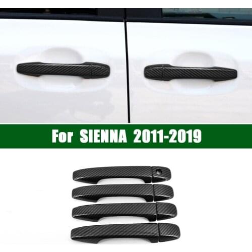 FOR 2011-2019 TOYOTA SIENNA car door handle cover,carbon fiber pattern handle cover trim 2012 2013 2014 2015 2016 2017 2018