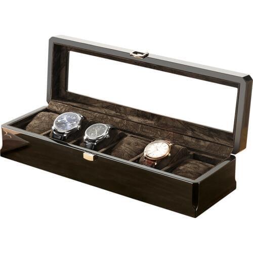 Watch Box Wood 6 Organizer Storage Wood Case For Watches Display Window Boxes Window Carbon Fiber Jewelry And Packaging Gift
