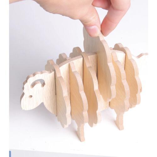 Custom Handmade Sheep Shape Gift Wooden Slice Cup Mat Coaster Tea Coffee Mug Drinks Holder for DIY Tableware Decor Durable