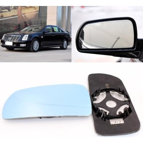 For Cadillac SLS Car Side View Door Wide-angle Rearview Mirror Blue Glass With Base Heated 2pcs