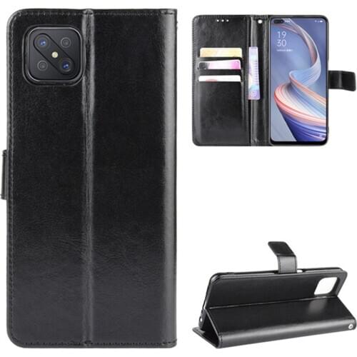 For OPPO Reno 4Z 5G Case Luxury Flip PU Leather Wallet Lanyard Stand Case For Oppo Reno4 SE Reno4Z Reno4SE Phone Bags
