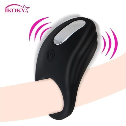 IKOKY 7 Modes Penis Ring Sex Toys for Men Male Cock Ring Vibrator Delay Ejaculation USB Charging Silicone Sex Product Vibrating