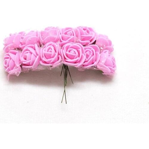 144PCS/SET Artificial Foam Rose Head Flowers Lace Wedding Bridal Party Bouquet Table DIY Craft Wreath Garland Home Wedding