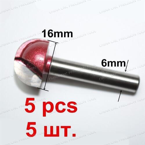6mm*16mm,Freeshipping CNC solid carbide End Mill,tungsten steel woodworking insert router bit,wood tools,Round Bottom Milling
