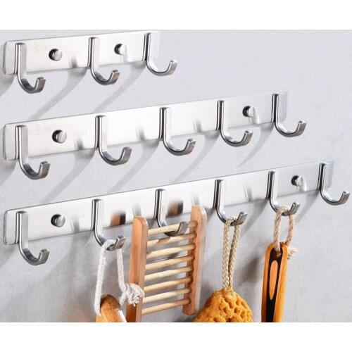 Robe Hooks Stainless Steel Bathroom Hook for Towels Key Bag Hat Clothes Coat Hook Wall Mounted Door Hanger Decorative Hang Rack