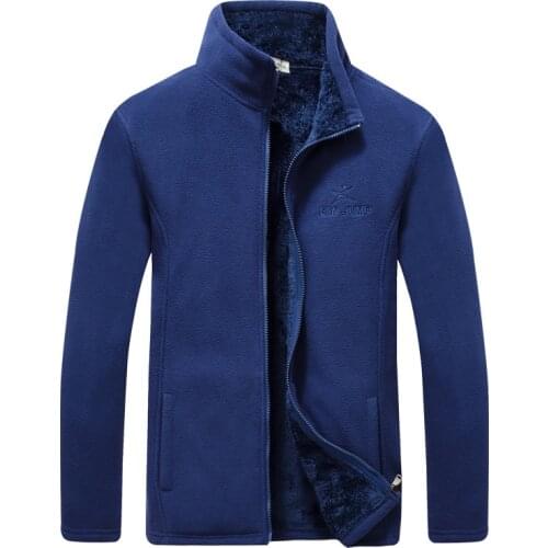 Autumn Winter Polar Fleece Jacket Men Plus cashmere lining Thick Wram Coats Outdoor Camping Hiking Trekking Windbreaker Liner