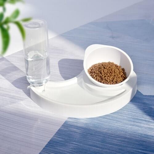 Cat Feeder Bowl Water Food Bowl Set No-Spill Detachable Pet Dog Automatic Water Dispenser for Cat Small Dog Pet Feeding Supply