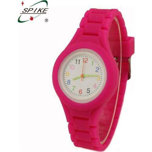 Foreign trade Selling silicone environmental protection children student watch colorful boys and girls clock quartz kids watches