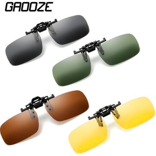 GAOOZE Night Vision Polarized Clip on Sunglasses Eyewear Clip Glasses for Fishing Night Driving Polarizing Lens Clips LXD309