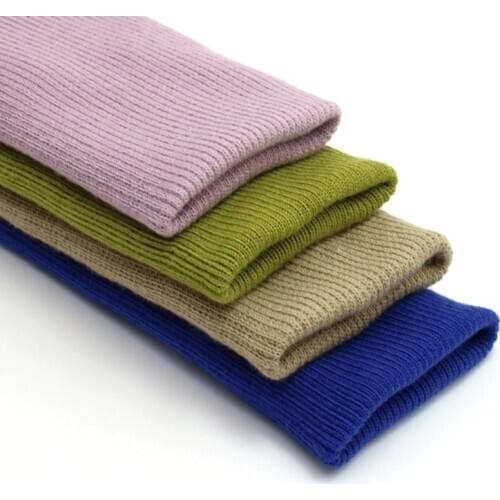 1 Meter Cotton Rib Fabric Double Layers Stretchy Cuffs Collar Trousers Down Jackets Women Men Kids Garment Sewing Accessories