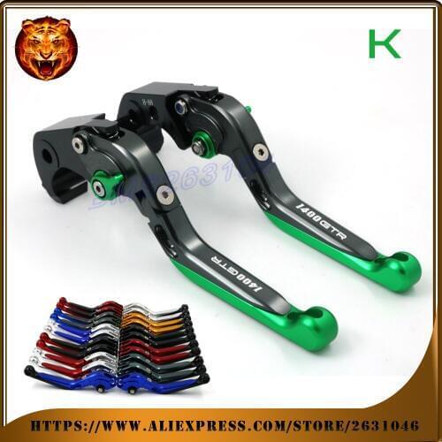 Adjustable Folding Extendable Brake Clutch Lever For kawasaki GTR1400 CONCOURS GTR WITH LOGO Motorcycle 2007 2008 2015 2014 2013