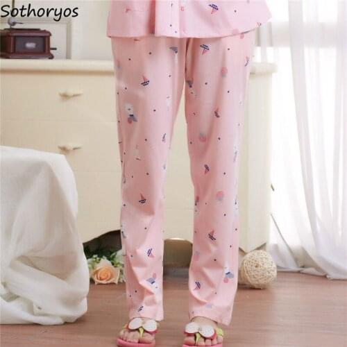 Sleep Bottoms Women Oversized 3XL Loose Cute Print Long Trousers Autumn Korean Style Mujer Hot Sale Nightwear Casual Comfort New