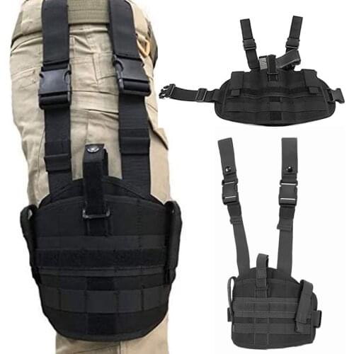 Tactical Molle Riding Set Drop Leg Platform Hunting Airsoft Thigh Rig Panel Gun Holster Magazine Tool Pouch Quick Release Bag