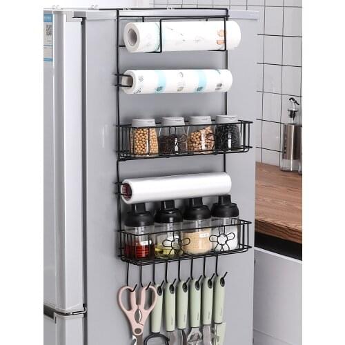 Creative Refrigerator Side Rack Kitchen Shelf Storage Racks Wall Hanging Multi-Function Spice Storage Holders Household Goods