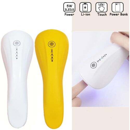 5W Handheld Gel Nail Polish Dryer UV LED Lamp Portable USB Nail Lamp Built-in LI-ion Drying Manicure Lamp For Nails Free Shipp