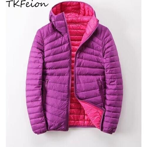 Women Double-sided Jackets Warm Duck Down 2020 Arrived Autumn Winter Coat Wear on Both Sides Coats Female Light Thin Slim Style