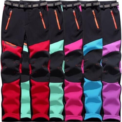 LoFTY STONE Womens Winter Softshell Ski Pants Warm Fleece Waterproof Trousers Outdoor Trekking Mountain Climbing Hiking Pants