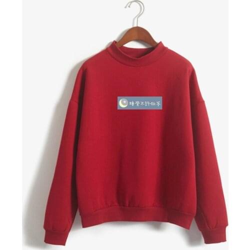 Autumn Winter Hoodies Women Fleece Casual Turtleneck Pullover Friends Harajuku Funny Letter Print Sweat Femme Sweatshirt Clothes